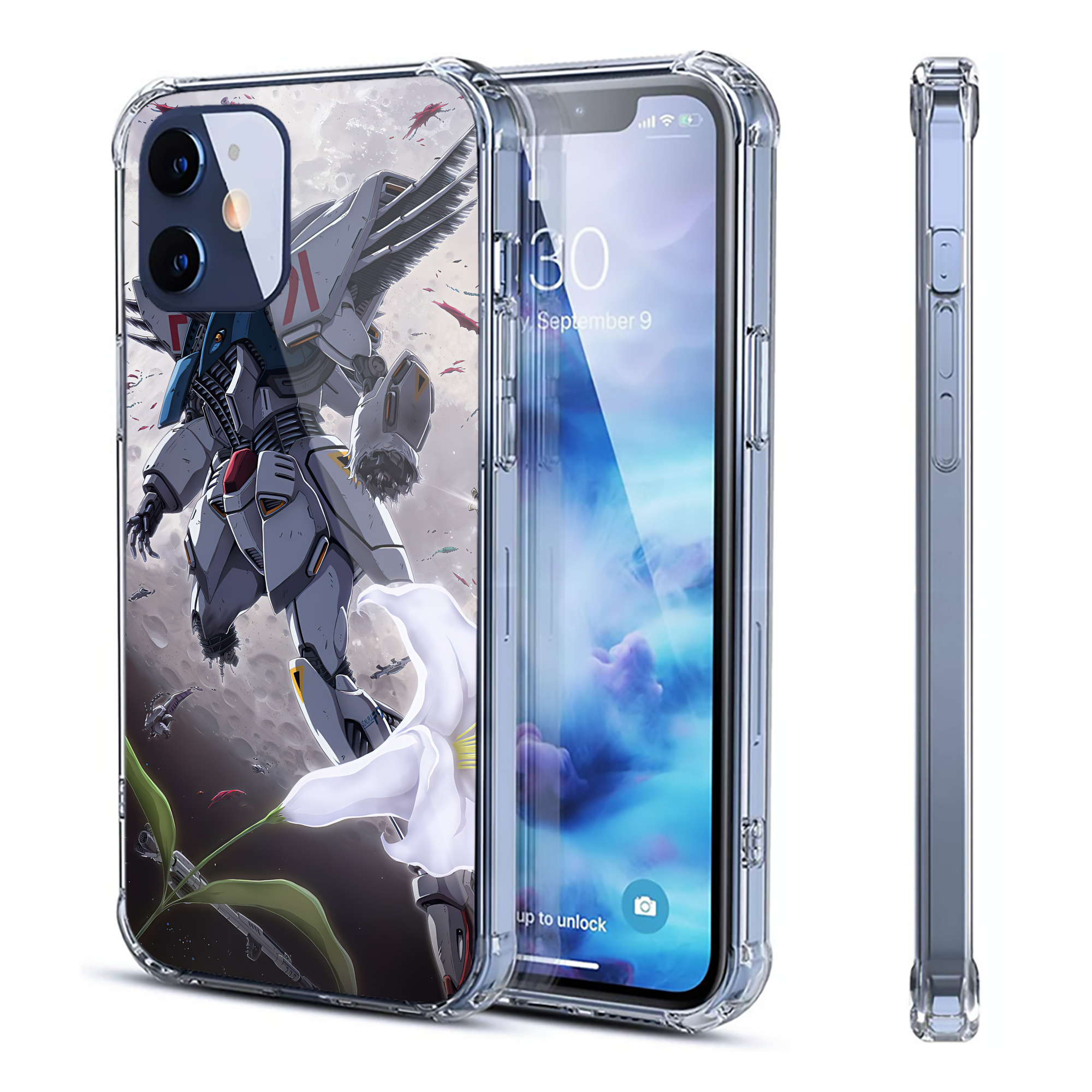 （画像用） 機動戦士ガンダム Mobile Suit Gundam 【iPhone 12シリーズ対応】透明スマホケース（クリアソフトケース）